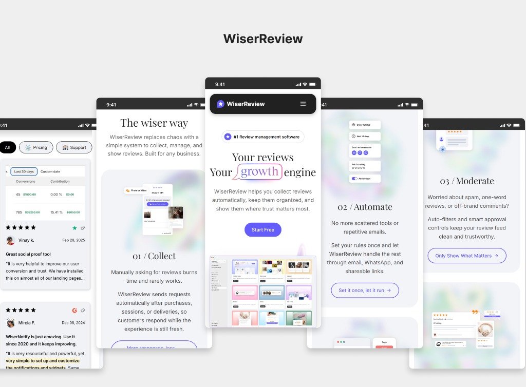 WiserReview screen 1